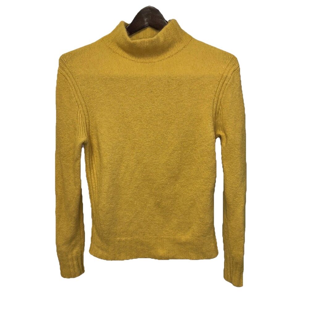 J Crew Yellow Alpaca Wool Blend Sweater S Long Sleeve Pullover Women